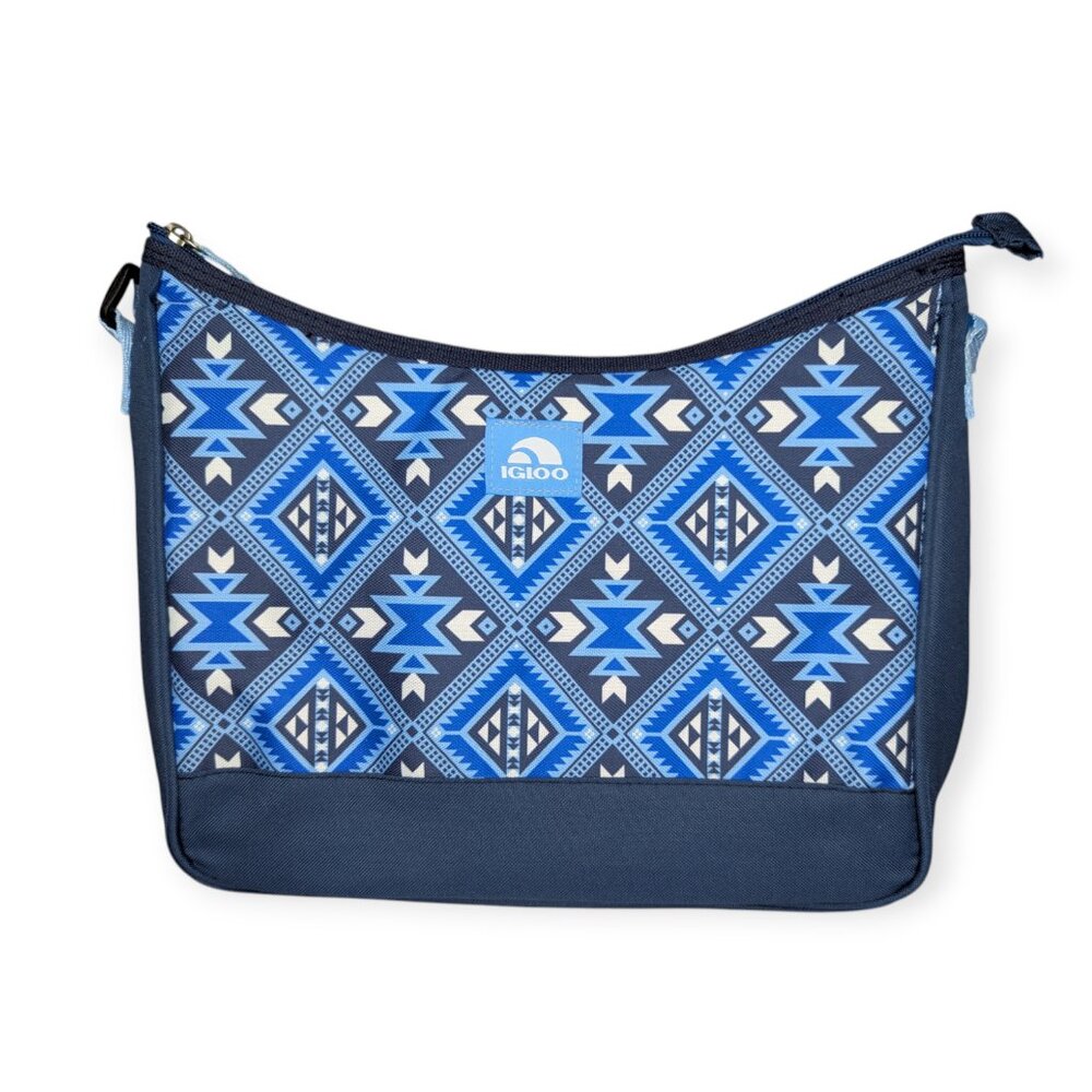 Igloo Multicolor Blue Small Insulated Tote Adjustable Strap 12" x 10" x 6" NWOT